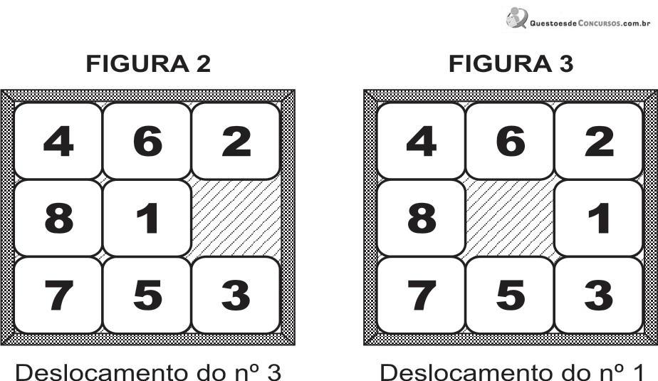 Um jogo é constituído por 8 peças iguais, quadradas e numera