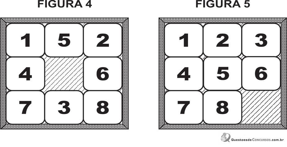 Um jogo é constituído por 8 peças iguais, quadradas e numera